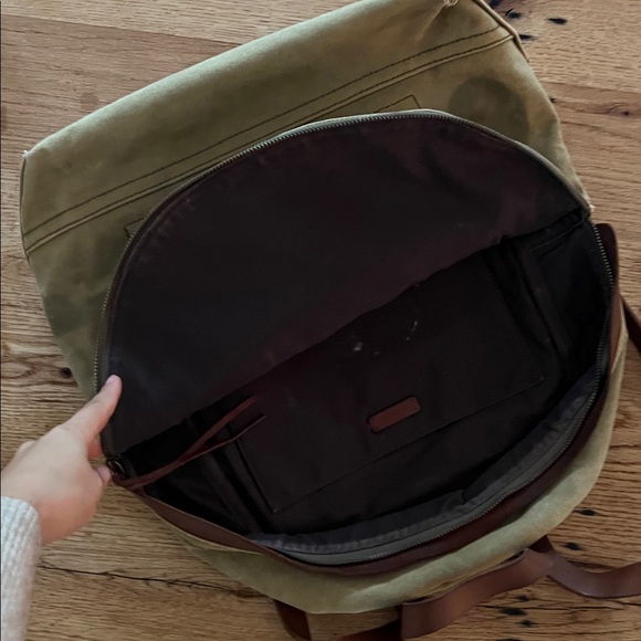 Madewell Utility Leather & Canvas Charleston Travel Backpack in Surplus Olive - Picture 7 of 8